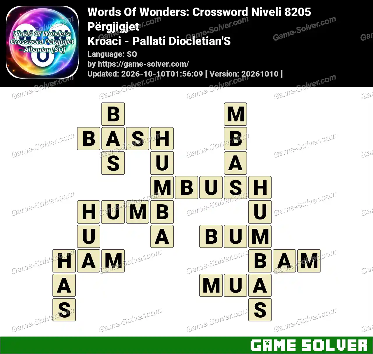 Words Of Wonders: Crossword Niveli 8205 Përgjigjet – Kroaci – Pallati Diocletian’S